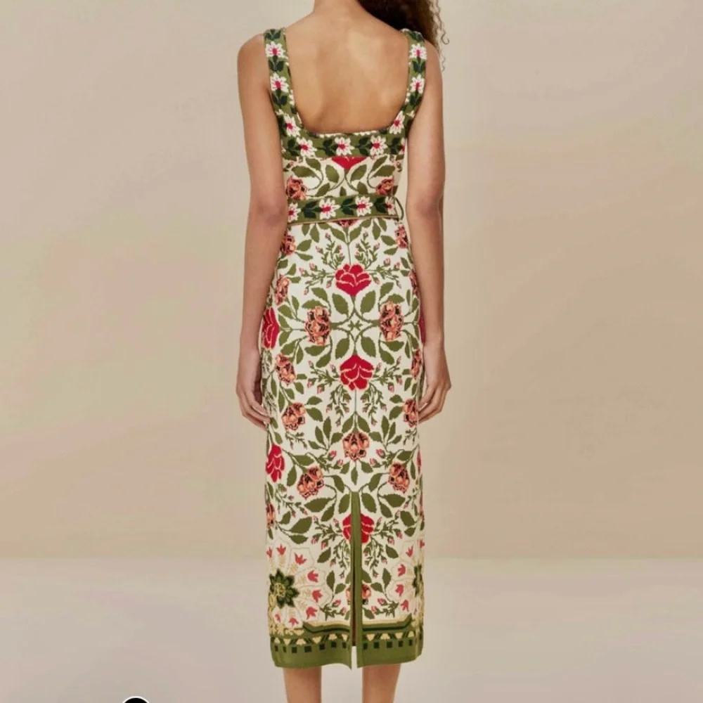 NWT - FARM Rio Multicolor Floral Knit Midi Dress - Picture 2 of 7